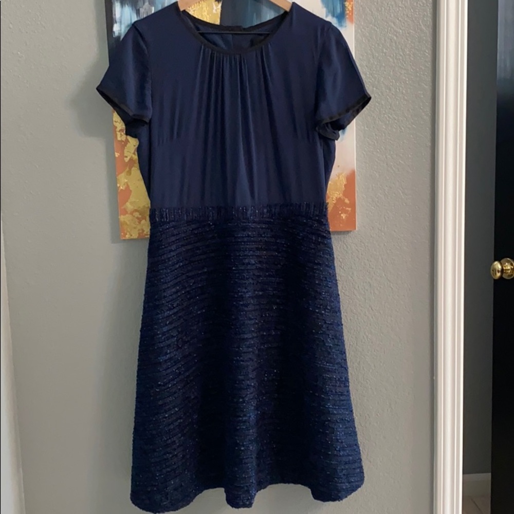 J crew dress. Tweed and satin. Size 12